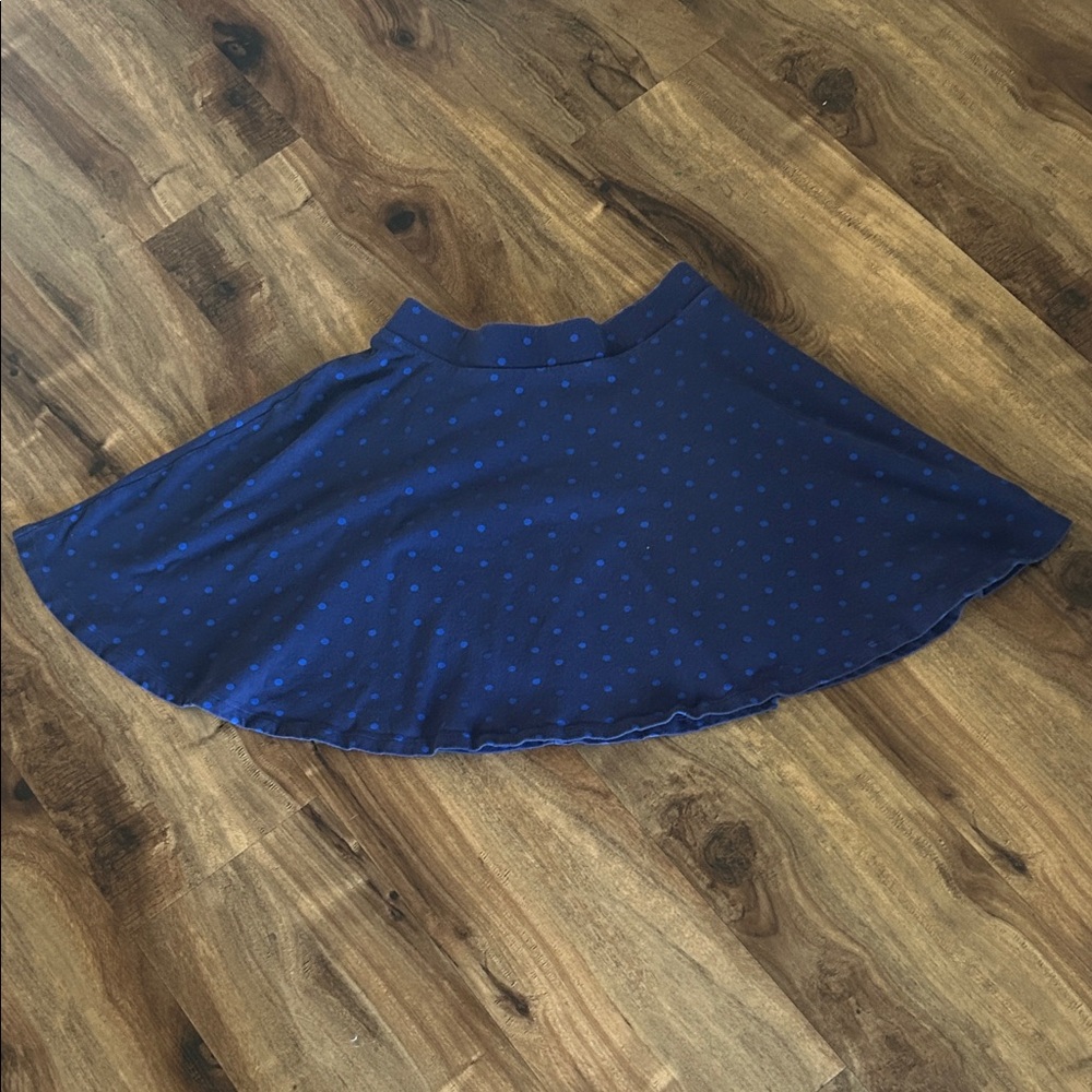 Blue Polka Dot Skater Skirt